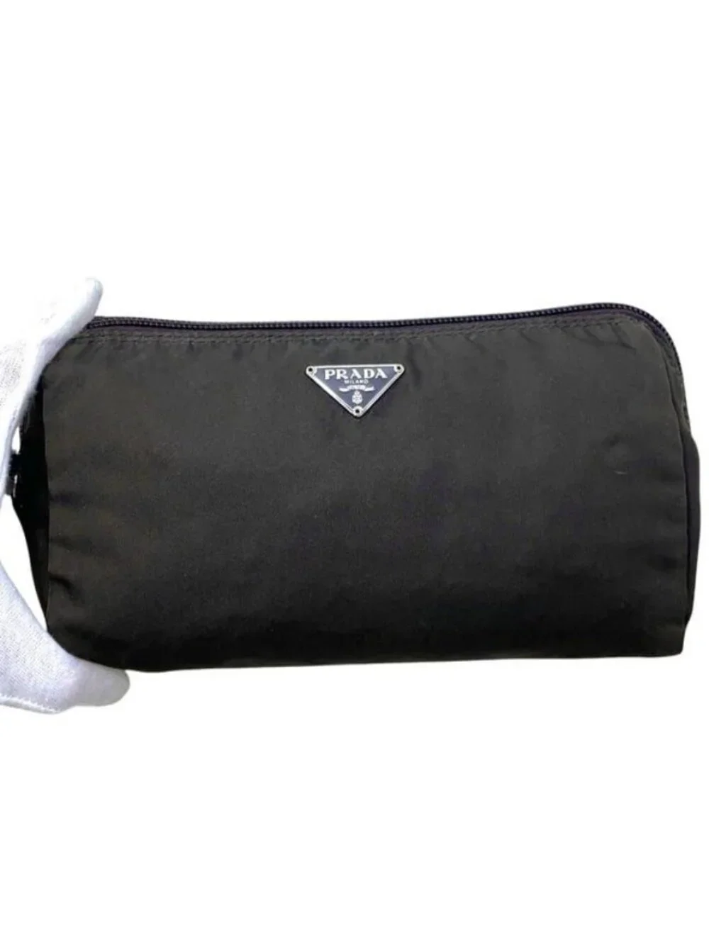 Prada Pouch Dark Brown Burnt Tessuto Case Nylon 31 Zipper